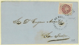 BK1750 - ARGENTINA - POSTAL HISTORY - Yvert # 5d On EARLY COVER 1862 G Bolaffi - Lettres & Documents