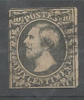 N° 1f (10c Noir Foncé)  O - 1852 Guglielmo III