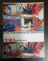 ​O) 2012 CUBA, ERROR ON PERFORATION, CIRCUITS, ELECTRICITY, COMMUNICATIONS WORKER'S DAY, ETECSA, MEDIA OF COMMUNICATION, - Sin Dentar, Pruebas De Impresión Y Variedades