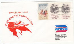 1985 USA  Space Shuttle Challenger STS-51F Mission And Post Orbit Ferry Flight Commemorative Cover - North  America