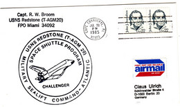 1985 USA  Space Shuttle Challenger STS-51F Mission And USNS Redstion(T-AGM 20 ) Commemorative Cover - Nordamerika