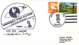 1985 USA  Space Shuttle Challenger STS-51F Mission And Greenbelt STDN STATION Commemorative Cover - Amérique Du Nord