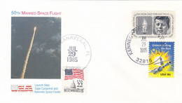 1985 USA  Space Shuttle Challenger STS-51F Mission And 50th Manned Space Flight  Commemorative Cover - Nordamerika