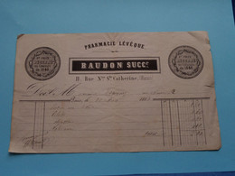 Pharmacie Lévèque ( BAUDON Succr. 11 Rue Nve. Ste. CATHERINE, MARAIS ) 1864 (voir Photo) ! - Old Professions