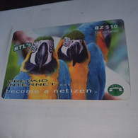 Belize-(BZ-BLT-PRE-0018)-(8)-PARRTOS-(bz$10)-(4852308168)-used Card+1card Prepiad/gift Free - Belice