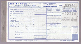 Billet AIR FRANCE  1958 PARIS TANANARIVE   (PPP27807) - Mundo