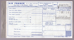 Billet AIR FRANCE  1958 PARIS TANANARIVE   (PPP27807) - Monde