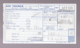 Billet AIR FRANCE  1959 PARIS TANANARIVE   (PPP27809) - Mondo