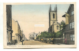Windsor - Town Hall & Church, Street Scene - Old Postcard By Peacock No. 5622 - Windsor