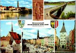 7954 - Oberösterreich - Braunau Am Inn , Altstadt , Innbrücke , Salzburger Tor , Mehrbildkarte - Nicht Gelaufen - Braunau