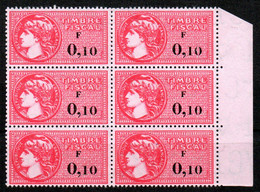 ColMB  France Fiscaux Bloc De 6 Neuf XX MNH - Fiscaux