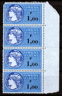 ColMB  France Fiscaux Bloc De 4 Neuf XX MNH - Steuermarken