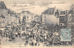 39-LONS-LE-SAUNIER- PLACE DE LA LIBERTE LE 23 JUILLET 1905, LE BALLON AVANT LE DEPART - Lons Le Saunier