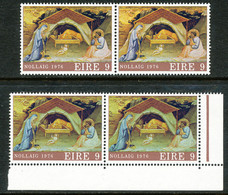 IRELAND 1976 Christmas, 9 (P) Multicolored, The Birth Of Christ U/M VARIETY - Non Dentellati, Prove E Varietà