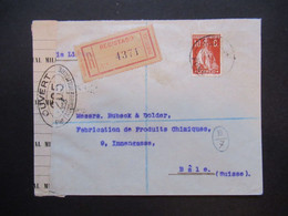 Portugal 1916 Zensurbeleg Ouvert 1.WK Einschreiben Registado Lisboa -Basel Schweiz Mit Zensurstreifen Controle Militaire - Covers & Documents