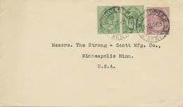 SOUTH AFRICA 1925 George V 1/2d (pair) + 2d Superb Cover CDS "WORCESTER" To USA - Storia Postale