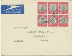 SOUTH AFRICA 1935 Jan Van Riebeeks Ship "Drommedaris" 1 D (6-er Block) Cvr - Storia Postale