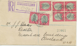 SOUTH AFRICA 1936 Ship Drommedaris Block Of 4 + 3 Single Stamps Multiple Postage - Brieven En Documenten