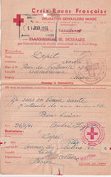 1944 - CROIX-ROUGE - FORMULAIRE De CORRESPONDANCE DELEGATION CASABLANCA (MAROC) Via GENEVE => ALLIER - Red Cross