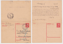 97214 DR Ganzsachen Postkarte P173I Frankenberg Nach Barcelona 1932 - Cartes Postales