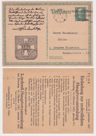 97133 DR Ganzsache Postkarte P207 Zudruck P.L.O.K. Dresden Hauptversammlung 1927 - Tarjetas
