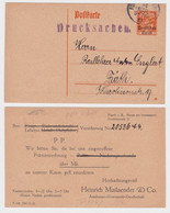 82276 DR Ganzsachen Postkarte P124 Zudruck Heinrich Mailaender & Co. Fürth 1921 - Tarjetas