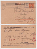 97848 Ganzsachen Postkarte P124 Zudruck Emil Mönnich Buchhandlung Würzburg 1920 - Postkarten