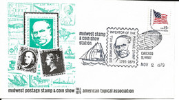 USA 1979 FDC Rowland Hill, Luchtschip, Zeilschip, Boot, Zeppelin, Black Penny - Rowland Hill