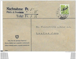 44-95 - Enveloppe  Bureau Fédéral Propriété Intellectuelle - Timbre Officiel 1948 - Officials