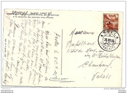 227 - 14 - Carte D'Arolla Avec Superbe Cachet à Date 1945 - Briefe U. Dokumente