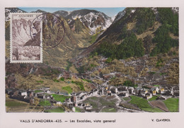 Carte  Maximum  1er  Jour    ANDORRE    Les  ESCALDES    1955 - Maximumkarten (MC)