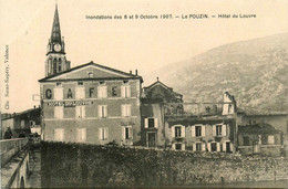 Le Pouzin * Caf Hôtel Du Louvre * Crue Inondations Des 8 Et 9 Octobre 1907 - Le Pouzin