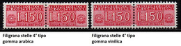 # 1968 Italia Pacchi In Concessione 150 Lire Fil. Stelle 4 Gomma Arabica E Vinilica - MNH ** - Concessiepaketten