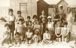 Carte Photo * Enfants Baigneurs * Bain De Mer * Bains * Maillot De Bain Mode * Cabines Mer Baigneuses Baigneur - Fashion