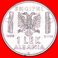 • ITALY (1939-1941): ALBANIA ★ 1 LEK XVIII 1939R! LOW START ★ NO RESERVE! - Albania