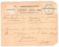 St JULIEN En BEAUCHENE Hautes Alpes Lettre AUBERT En Franchise Recherche Prisonniers De Guerre Dest Suisse Ob 31 1 1915 - WW I
