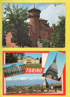 ITALIE . PIEMONTE . TORINO . " CASTELLO MEDIOEVALE . BORGO VALENTINO " & " MULTI-VUES " . 2 CPM - Réf. N°29602 - - Colecciones & Lotes