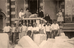 Carte Photo * Métier * Tailleurs De Pierres , Pierre Marbre , Scieurs Le Long ? Longue Scie * Devant Une Villa - Autres & Non Classés