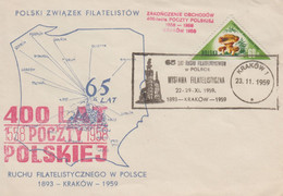 Enveloppe   POLOGNE   Exposition  Philatélique   CRACOVIE   1959 - Otros & Sin Clasificación