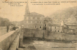 Le Pouzin * Caf Hôtel Du Louvre * Crue Inondations Des 8 Et 9 Octobre 1907 * Le Jeune René Gential Rescapé , Au 1er Plan - Other & Unclassified