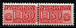 # 1966 Italia Pacchi In Concessione 180 Lire Fil. Stelle 4 Gomma Arabica - MNH ** - Colis-concession