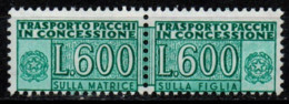 # 1976 Italia Pacchi In Concessione 600 Lire Fil. Stelle 4 Gomma Vinilica - MNH ** - Pacchi In Concessione