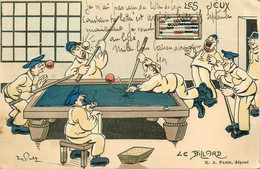 Jeu Sport * LE BILLARD Billard * Les Jeux * CPA Illustrateur * Militaria Militaire - Autres & Non Classés