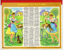 CALENDRIER GF 1964 - Vielles Chansons Françaises, Imprimeur Oberthur Rennes (calendrier Double) - Formato Grande : 1961-70