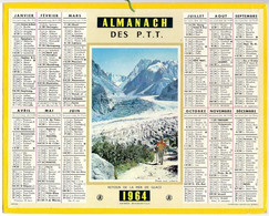 CALENDRIER GF 1964 - Retour De La Mer De Glace, Imprimeur Oberthur Rennes - Grand Format : 1961-70