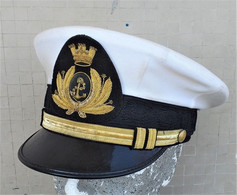 Berretto Visiera Anni '90 Da Ufficiale Marina Militare Originale Completo - Hoeden