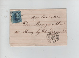 REF3703/ TP 15 S/LSC C. BXL (Ouest) 4/8/1864 + LOS PTS 64 > Ham Bij Dendermonde C. D'arrivée - Postmarks - Points