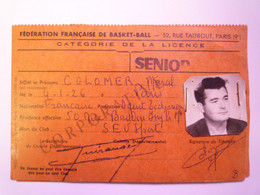 GP 2021 - 88  BASKET-BALL  :  LICENCE SENIOR  1965 - 66 - 67   XXX - Altri & Non Classificati