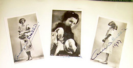 Hand Signed Annabella Actress 3 Mini Photos With Original Autogramms - Schauspieler Und Komiker