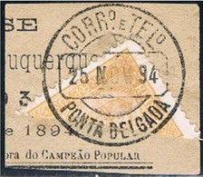 Ponta Delgada, 1892/3, # 1, Bipartido, Used - Ponta Delgada